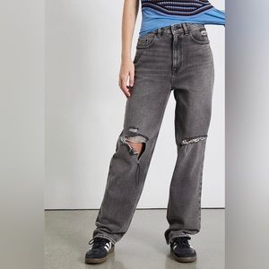 PacSun Washed Black Ripped Boyfriend Jeans